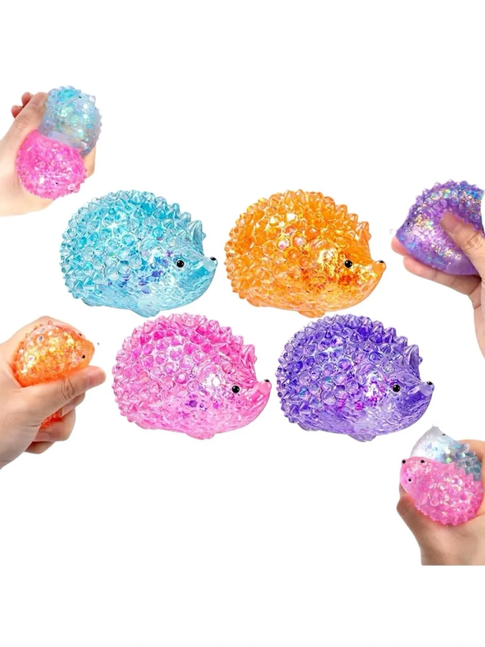 Hedgehog Sugar Squisher Sensory Fidget Toys — Set of 4 🦔 Fun to Squeeze